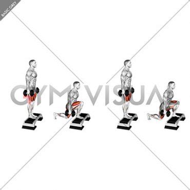 Dumbbell Reverse Lunge from Deficit (male)