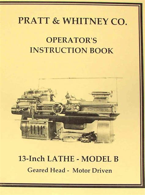 Pratt Whitney Model B Operator S Manual Ozark Tool Manuals Books