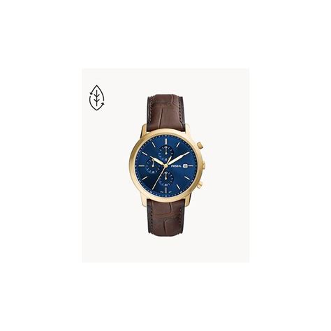 Reloj Fossil Minimalist Hombre Marr N Y Azul Cron Grafo Fs