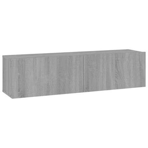 Viesurchoix Armoire Murale TV Sonoma Gris 120x30x30 Cm Bois D