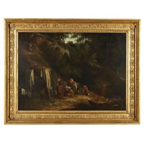 Tableau Ancien Avec Paysage Huile Sur Toile Xixe Si Cle Eur