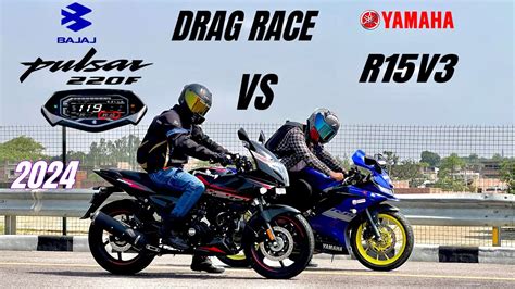 Bajaj Pulsar F Vs Yamaha R V Bs Drag Race Insane Battle