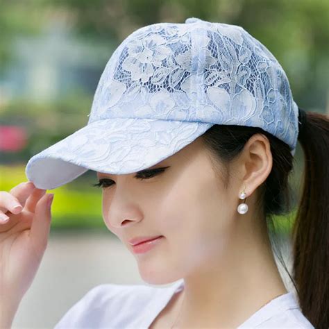 snapback womens baseball caps lace sun hats breathable mesh hat