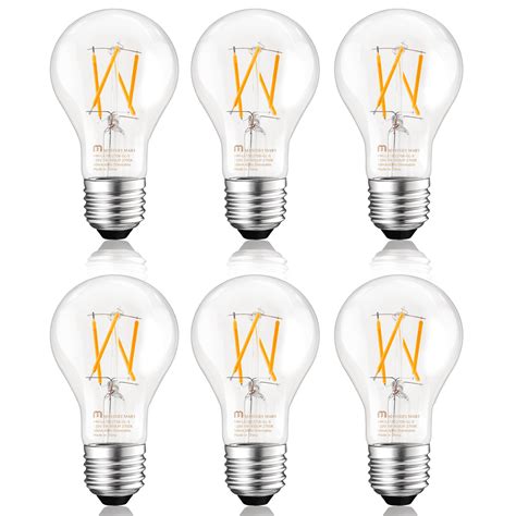 Mastery Mart Dimmable A Filament Vintage Led Light Bulbs W