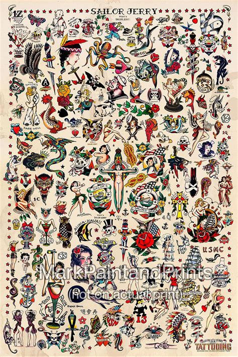 Sailor Jerry Tattoo Flash Fine Art Print Por Lo Tanto Este Es El Que