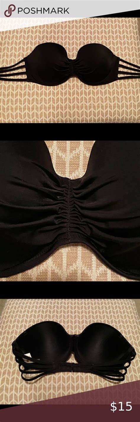 Nwot Shade Shore Black Strapless Bikini Top In Strapless