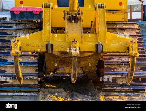 Plow Behind A Bulldozer Heavy Groundwork Machinery Ground Moving