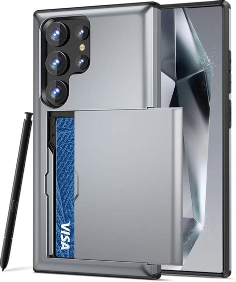 for Samsung S24 Ultra Case with Card Holder Galaxy S24 Ultra Case