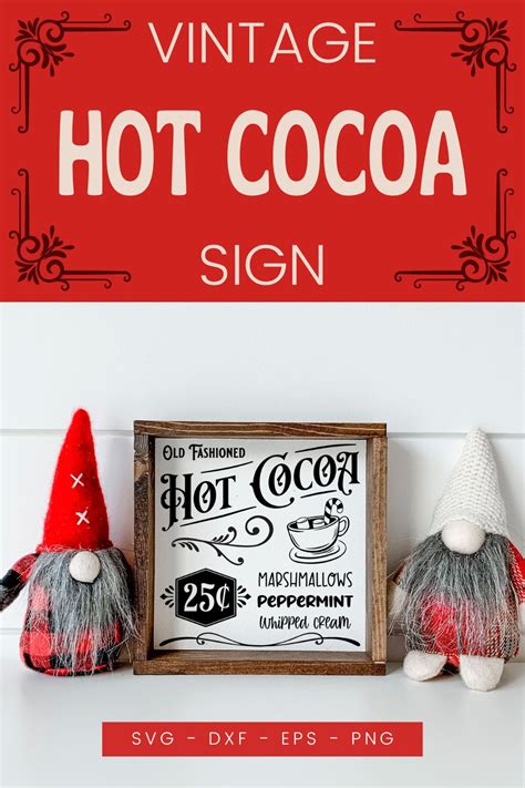 Old Fashioned Hot Cocoa SVG Vintage Christmas Sign
