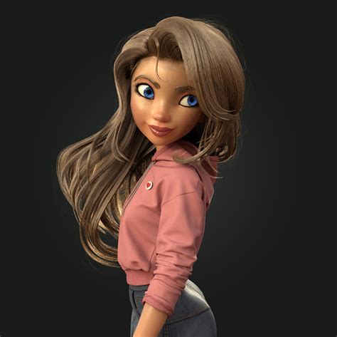 3d Model Character Female Character Design Character Art Cartoon