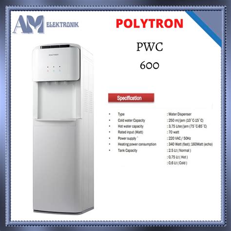 Jual DISPENSER POLYTRON PWC 600 GALON BAWAH NON KOMPRESSOR Shopee