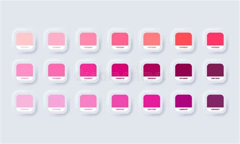 Pink Pastel Colour Palette Vector Catalog Samples Pink In Rgb Hex