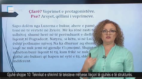 Gjuhë shqipe 10 Teknikat e shkrimit të teksteve rrëfyese Veçori të