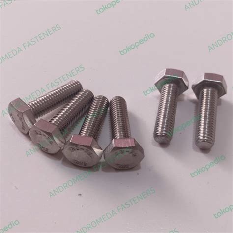 Jual BAUT STAINLESS M6x30 / BAUT HEX STAINLESS M6x30 / HEX BOLT SS304 ...