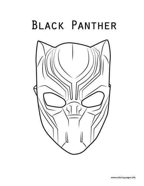 Black Panther Mask Coloring Page Download Printable PDF | Templateroller