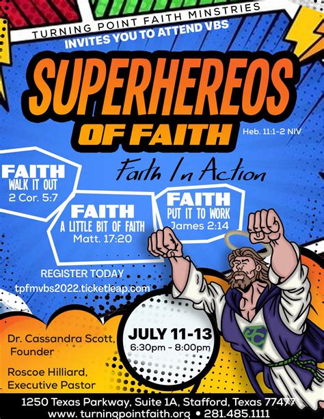 Tpfm Vacation Bible School 2022 Superheroes Of Faith 11 Jul 2022