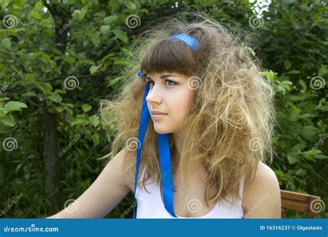 Beautiful Girl With The Crazy Hair Stock Image Image Of Human Garden 16316237