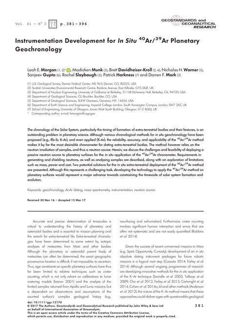 Pdf Instrumentation Development For Planetary In Situ Ar Ar