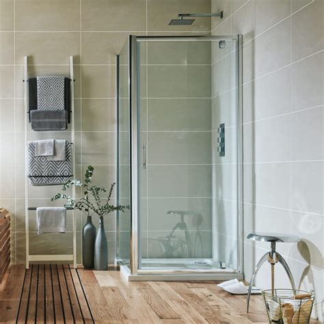 Scudo S6 800mm Semi Frameless Bifold Shower Door S6 Glass023 Modern Living