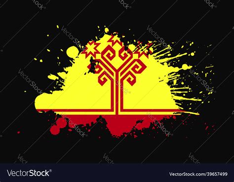 Chuvashia flag with grunge effect design Vector Image