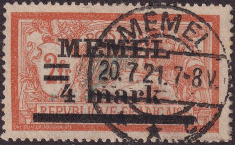 Sc A Type Ii German Memel On French Fr Overprint M Used Cv