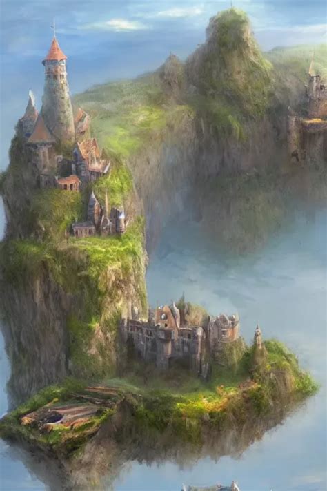 A Castle On A Floating Island Fantasy Mystical Stable Diffusion