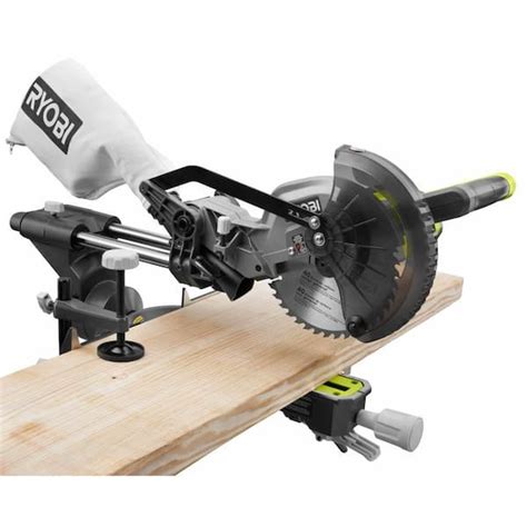 Ryobi One 18v Cordless 7 1 4 Sliding Compound Miter Saw With 2 Ah High Performance Batteries