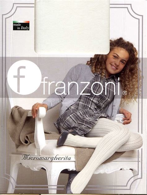 Franzoni Girls Micromargherita Cable Knit Opaque Tights Italian Tights