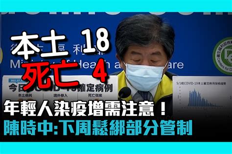 【疫情即時】年輕人染疫增需注意！新增本土18例4死陳時中：下周鬆綁部分管制 匯流新聞網