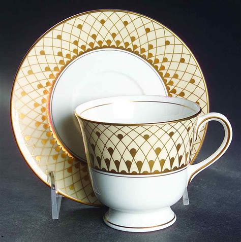 Monte Carlo Ivory Footed Cup Saucer Set By Royal Worcester