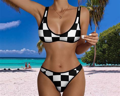 Elegant Black And White Bikini Split Textured Swimming Costume Sexy Swimming Costume Set