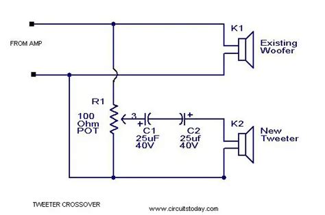 Tweeter Crossover Circuit With Diagram To Filter Low Frequency