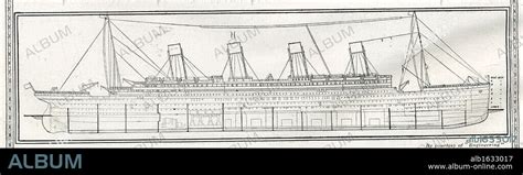 Titanic Side View Illustration To Show How The Titanic Was Divided