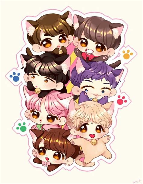 Pin De Bugu En Bts Chibi Dibujos Kawaii Dibujos Bts Dibujo