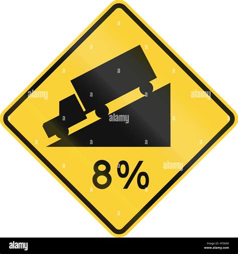 United States MUTCD Road Sign Steep Descent Stock Photo Alamy