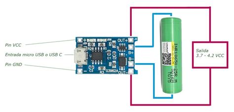 MODULO CARGA GENERICO TP4056 MICRO USB 5V 1A BATERIA LITIO LI ION