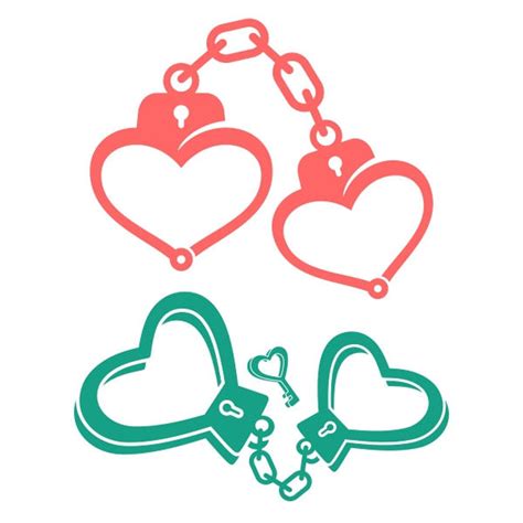 Handcuffs Cuffs Police Heart Love Pack Cuttable Design Svg Png Dxf