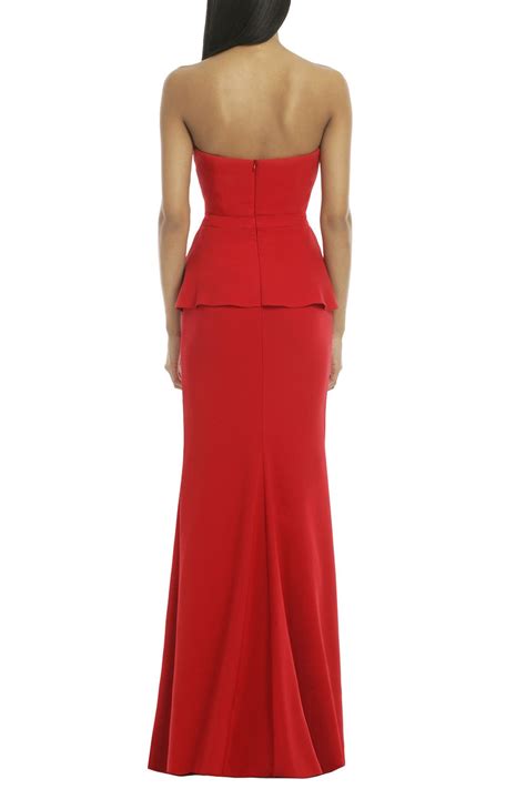 Rouge Rosalind Peplum Gown By Badgley Mischka Peplum Gown Gowns Rent Dresses