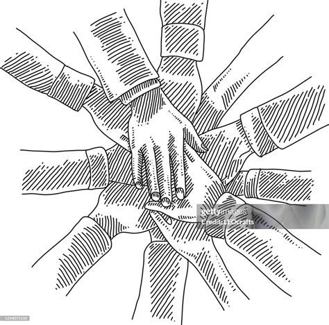 Hands Together Drawing High-Res Vector Graphic - Getty Images