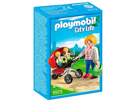 PLAYMOBIL City Life 5573 Mother With Twin Stroller