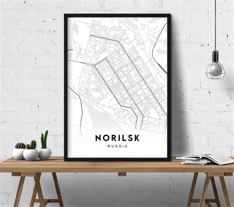 Norilsk City Map Map Download Printable Map Map Artwork - Etsy