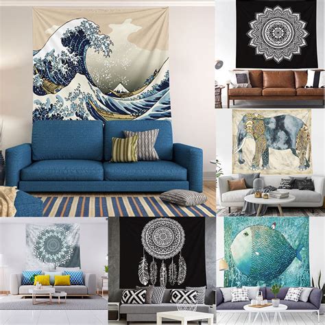 Hot ผาพรมแขวนผนงลายแมนโดลนสาหรบตกแตงหองนอนขางเตยง zhangyao th ThaiPick