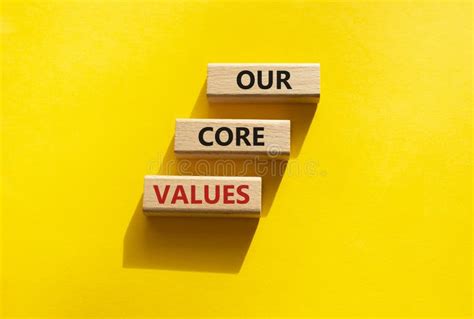 Our Core Values Symbol Concept Words Our Core Values On Wooden Blocks