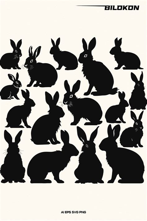 Rabbit silhouette SVG Bundle, Ester Bunny SVG, Bunny SVG