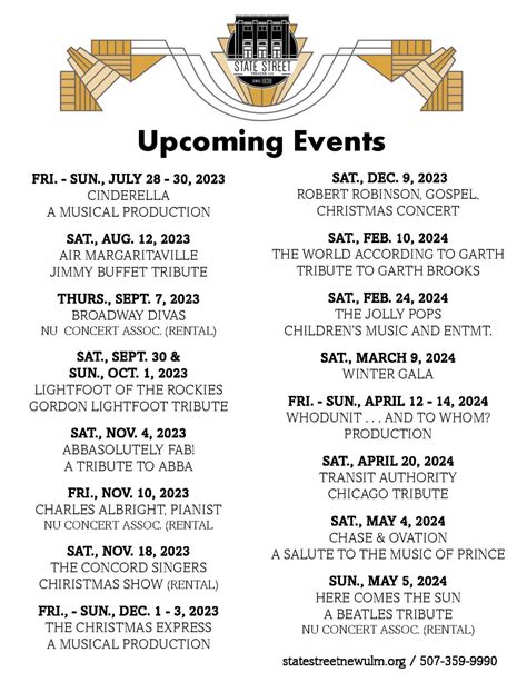 Upcoming Events – State Street Theater