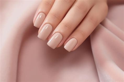 Premium Photo Closeup Of Woman Hand With Nude Manicure AI Generated