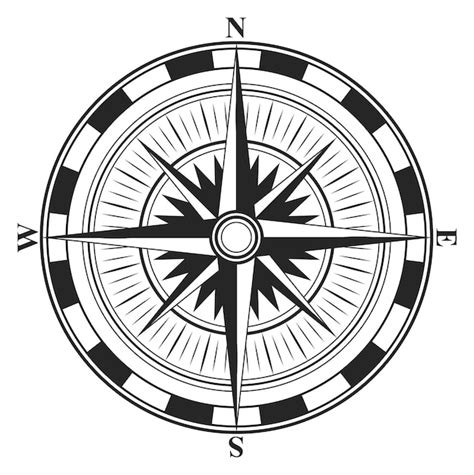 Premium Vector Retro Wind Rose Symbol Old Nautical Compass