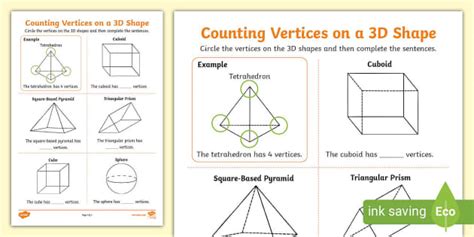 👉 What Are Vertices Activity Sheet Twinkl Twinkl