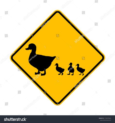 Duck Crossing Warning Sign Stock Vector (Royalty Free) 1153075022