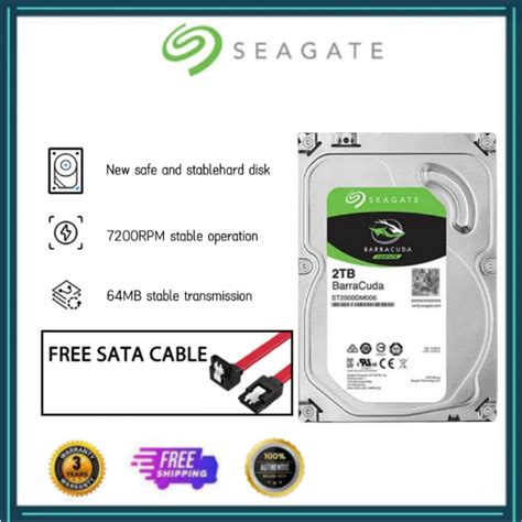 New Seagate Barracuda 2TB ST2000DM006 3.5 SATA Hard Disk | Shopee ...